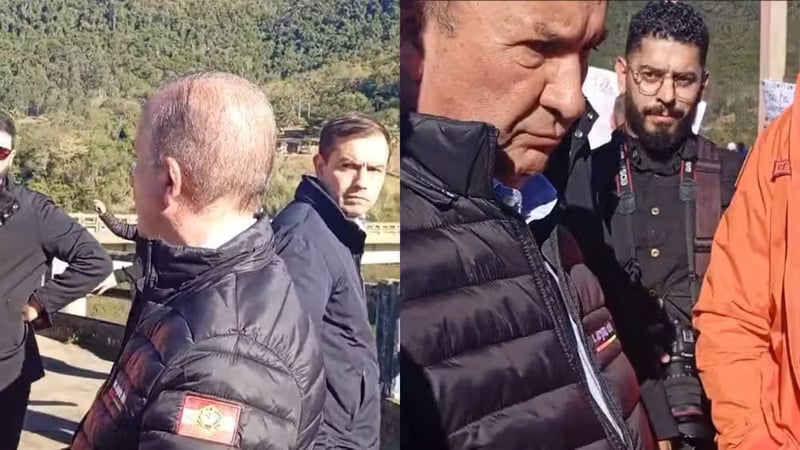 Governador xinga indígenas durante visita a barragem em SC; vídeo mostra a discussão